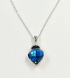 The new S925 sterling silver pendant set with sea blue topaz in the shape of a teardrop pear is a versatile and elegant bride necklace with a gentle smile Item Picture